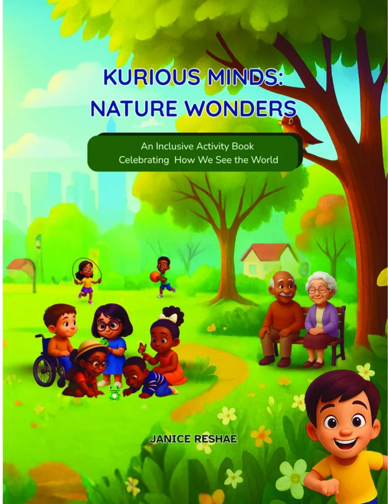Kurious Minds Nature Wonders book cover — an inclusive nature activity book by Janice ReShae